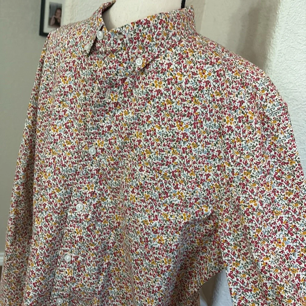 J.Crew flex wash slim floral long sleeve button-down shirt Size L